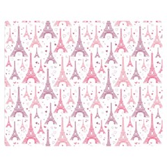 Eiffel Tower Pattern Wallpaper One Side Premium Plush Fleece Blanket (medium)