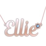 Personalized Name Flower 925 Sterling Silver Name Pendant Necklace Front