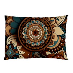 Bohemian Flair In Blue And Earthtones Pillow Case
