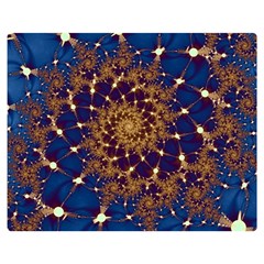Fractal Spiral Art Pattern Blue Design Premium Plush Fleece Blanket (medium)