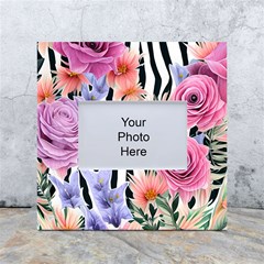 Delightful Watercolor Flowers And Foliage White Box Photo Frame 4  X 6 