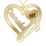 Personalized Name Heart Pattern 2 925 Sterling Silver Pendant Necklace Front