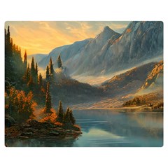 Dazzling Sunset One Side Premium Plush Fleece Blanket (medium)