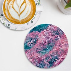 Ocean Waves In Pink Ii Uv Print Round Tile Coaster