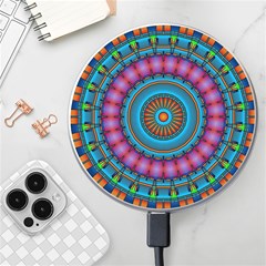 Mandela Kaleidoscope Squares Geometric Shapes Wireless Fast Charger(white)