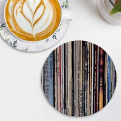 Vintage Vinyl Records Collection Uv Print Round Tile Coaster