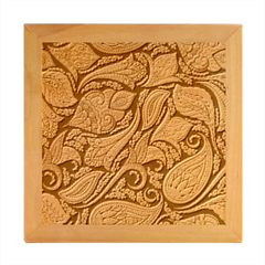Background Ornament Paisley Wood Photo Frame Cube
