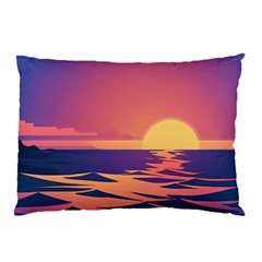 Sunset Ocean Beach Water Tropical Island Vacation Pillow Case (two Sides)