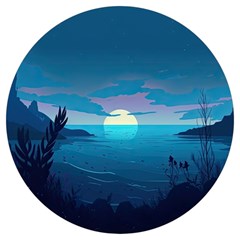 Ai Generated Ocean Sea Water Anime Nautical 2 Round Trivet