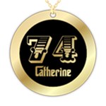 Personalized Name and Number Circle 925 Sterling Silver Pendant Necklace Front