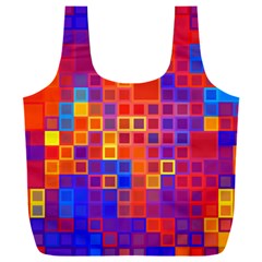Squares Geometric Colorful Fluorescent Full Print Recycle Bag (xxxl)