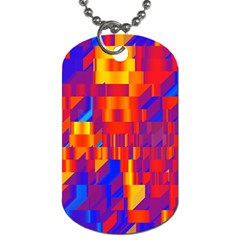 Geometric Pattern Fluorescent Colorful Dog Tag (one Side)