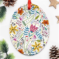 Flowers-484 Oval Filigree Ornament (two Sides)