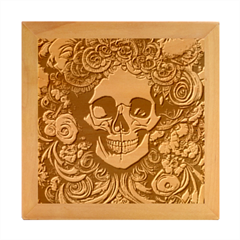 Skull Bones Wood Photo Frame Cube
