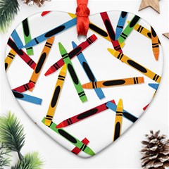 Crayons Heart Ornament (two Sides)