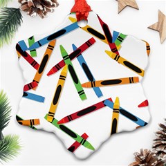 Crayons Snowflake Ornament (two Sides)