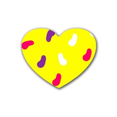 Pattern-yellow - 1 Rubber Coaster (heart)