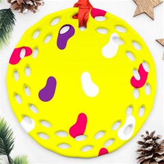 Pattern-yellow - 1 Round Filigree Ornament (two Sides)