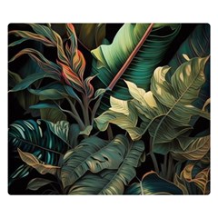Tropical Leaf Leaves Foliage Monstera Nature Two Sides Premium Plush Fleece Blanket (small)