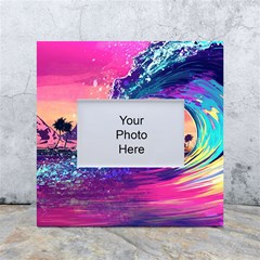Retro Wave Ocean White Box Photo Frame 4  X 6 