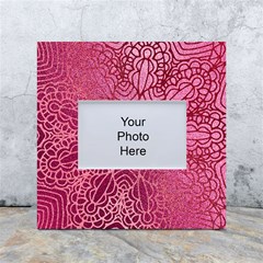 Pink Mandala Glitter Bohemian Girly Glitter White Box Photo Frame 4  X 6 