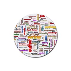 Writing Author Motivation Words Rubber Coaster (round)