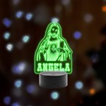 Personalized God Bless You Name Remote LED Acrylic Message Display (Black Round Stand)  Front