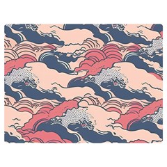 Waves Ocean Sea Water Pattern Rough Seas Two Sides Premium Plush Fleece Blanket (extra Small)