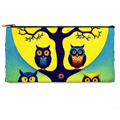 Owl Animal Cartoon Drawing Tree Nature Landscape Pencil Case