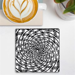 Illusions Abstract Black And White Patterns Swirls Uv Print Square Tile Coaster 