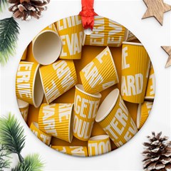 Yellow-cups Round Ornament (two Sides)