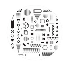 Pattern Hipster Abstract Form Geometric Line Variety Shapes Polkadots Fashion Style Seamless Mini Round Pill Box