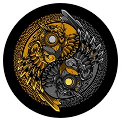 Yin-yang-owl-doodle-ornament-illustration Round Trivet
