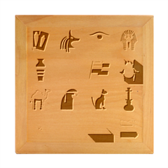 Egypt-travel-items-icons-set-flat-style Wood Photo Frame Cube
