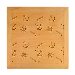 Nautical-marine-symbols-seamless-pattern Wood Photo Frame Cube