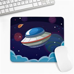 Ufo-alien-spaceship-galaxy Large Mousepad