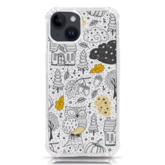 Doodle-seamless-pattern-with-autumn-elements Iphone 14 Tpu Uv Print Case