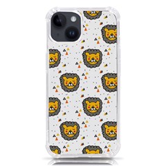 Lion Heads Pattern Design Doodle Iphone 14 Tpu Uv Print Case