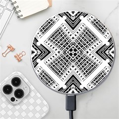 Black And White Modern Texture Seamless Print Fabric Pattern Wireless Fast Charger(white)