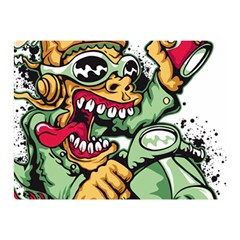 Scooter-motorcycle-graffiti Two Sides Premium Plush Fleece Blanket (mini)