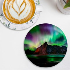 Aurora Borealis Nature Sky Light Uv Print Round Tile Coaster