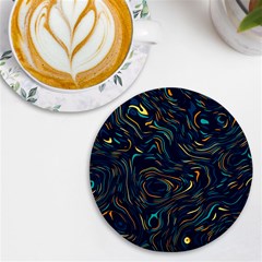 Colorful Abstract Pattern Creative Colorful Line Linear Background Uv Print Round Tile Coaster