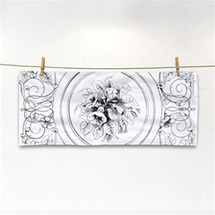 Vintage Design Line Art Frame Antique Old Retro Hand Towel