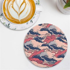 Waves Ocean Sea Water Pattern Rough Seas Uv Print Round Tile Coaster