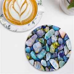 Stones Gems Multi Colored Rocks Uv Print Round Tile Coaster
