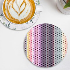 Triangle Stripes Texture Pattern Uv Print Round Tile Coaster