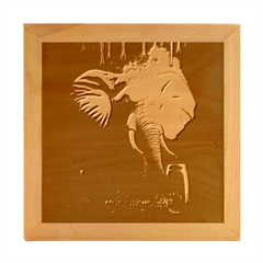Elephant Tusks Trunk Wildlife Africa Wood Photo Frame Cube