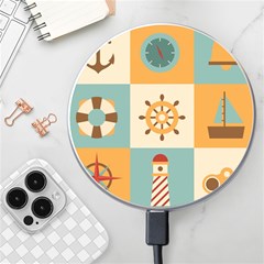 Nautical-elements-collection Wireless Fast Charger(white)