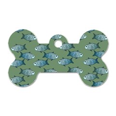 Fishes Pattern Background Theme Dog Tag Bone (one Side)