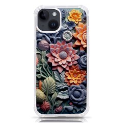 3d Flower Bloom Embossed Pattern Iphone 14 Tpu Uv Print Case